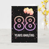 Carte 88e anniversaire Ballons et Confetti (Fleur jaune)