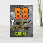 Carte 88e anniversaire : Eerie Halloween Thème + Nom per (Devant)