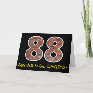 Carte 88e anniversaire - Motif de mur de briques "88" av