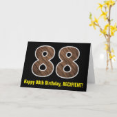 Carte 88e anniversaire : Nom + Faux Motif de céréales en (Fleur jaune)