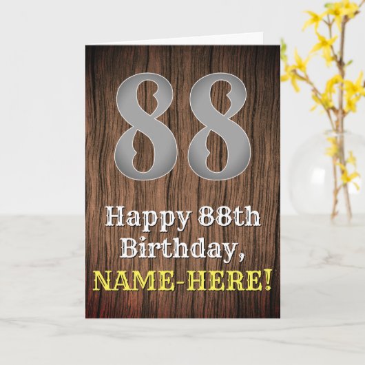 Carte 88e anniversaire : Pays inspiré par l'Ouest Look,  (Fleur jaune)
