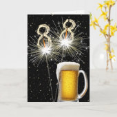 Carte 88e anniversaire Sparklers avec Beer Mug (Fleur jaune)