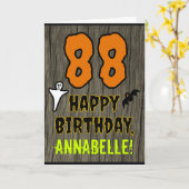 Carte 88e anniversaire : Thème d'Halloween Éffrayant, No (Fleur jaune)