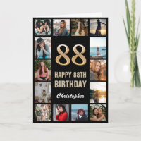 88e Joyeux anniversaire noir et or Collage photo