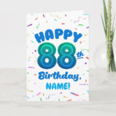 Carte 88th Balloon Number Custom Name Birthday Card (Devant)
