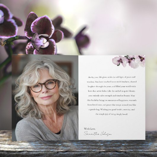 Carte 89 & Fabulous Orchid Photo Birthday Greeting Card