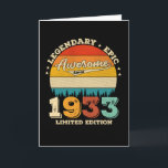 Carte 89 Year Old Awesome Since 1933 89th Birthday Gift<br><div class="desc">Birthday Design For anyone who's horoscope say difficult & Stubborn But totally worth.Wear it with pride at work,  school gym perfect to pair with shorts,  leggings or jeans for a casual yet trendy Look</div>