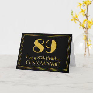 Carte 89e anniversaire : Art Déco Inspiré Look "89" + No