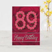 Carte 89e anniversaire avec rose et feuille (Fleur jaune)