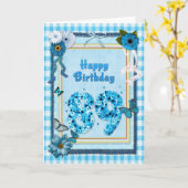 Carte 89e anniversaire avec un effet de scrapbook (Fleur jaune)