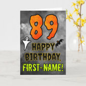 Carte 89th Birthday: Eerie Halloween Theme + Custom Name (Fleur jaune)
