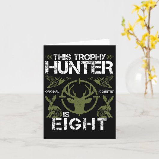 Carte 8 Anniversaire Chasse au canard Chasseur de cerfs (Fleur jaune)