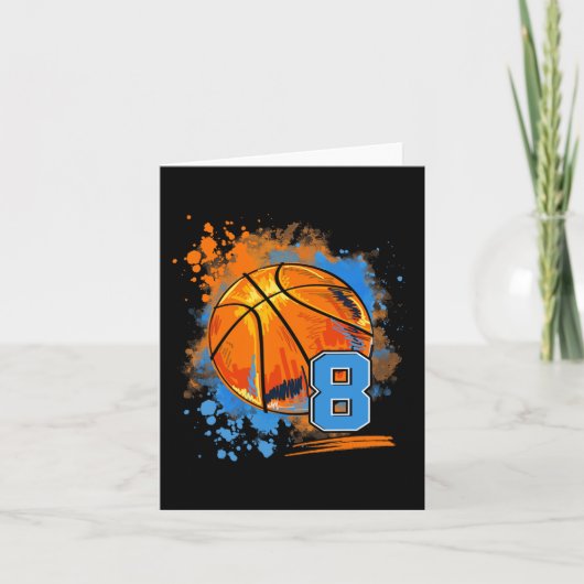 Carte 8 ans 8e anniversaire Basketball (Devant)