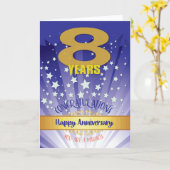 Carte 8 ans d'anniversaire de rétablissement chiffre gra (Fleur jaune)