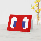 Carte 8 bits Pixel Manga Eyes (Fleur jaune)