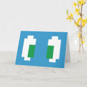Carte 8 Bits Pixel Manga Yeux verts (Fleur jaune)
