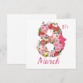 Carte 8 mars Journée internationale de la femme (Devant / Derrière)