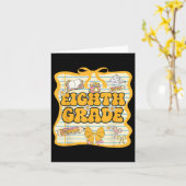 Carte 8E Année Retour À L'École Enfants Filles Bow 8e An (Fleur jaune)