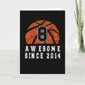 Carte 8e anniversaire 2014 Basketball Boy 8 ans (Devant)