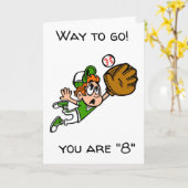 Carte *8e ANNIVERSAIRE* À VOTRE BASEBALLL PLAYER Card (Fleur jaune)
