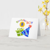 Carte 8e anniversaire - Birthday Boy (Fleur jaune)