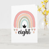 Carte 8e anniversaire Boho Rainbow Party Enfants 8 ans (Fleur jaune)
