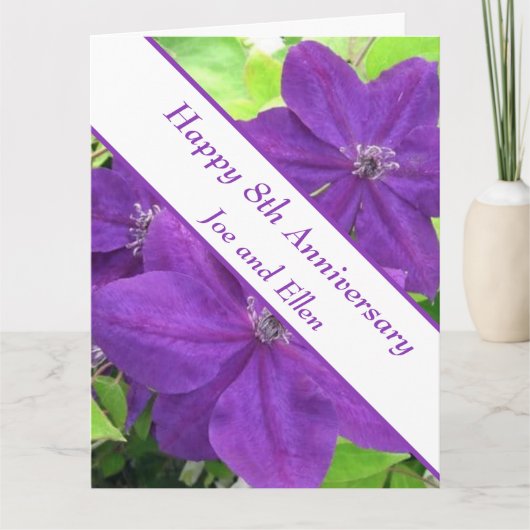 Carte 8e anniversaire, Clematis (Devant)