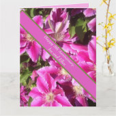 Carte 8e anniversaire, Clematis rose (Fleur jaune)