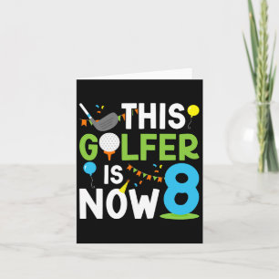 Carte 8e anniversaire de la partie Golf Boy Huit ans Gol