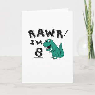 Carte 8e anniversaire Dinosaur cadeau pour 8 ans Garçons