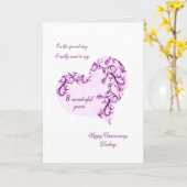 Carte 8e anniversaire du Mariage romantique (Fleur jaune)