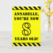 Carte 8e anniversaire : Jeu de style de crayon, Nom pers (Fleur jaune)