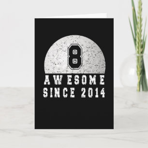 Carte 8e Anniversaire Né En 2014 Garçon Golfeur 8 Ans