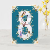 Carte 8e anniversaire Photo Collage Fleur bleu jaune Tur (Fleur jaune)