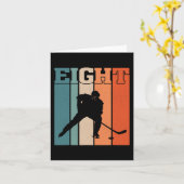 Carte 8e anniversaire Retro Hockey sur glace 8 ans Garço (Fleur jaune)