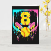 Carte 8e anniversaire Softll Home Plate Drip Glace 8 ans (Fleur jaune)