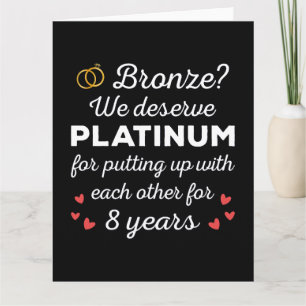Carte 8ème anniversaire Mariage I - Bronze Funny Couple