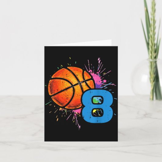Carte 8th Birthday Basketball 8 Year Old Bday Srts Boys  (Devant)