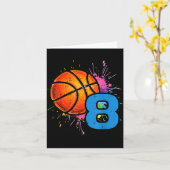 Carte 8th Birthday Basketball 8 Year Old Bday Srts Boys  (Fleur jaune)