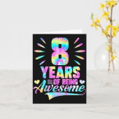 Carte 8th Birthday Tie-dye 8 Year Of Being Awesome (Fleur jaune)