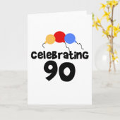 Carte 90 ans de fête (Fleur jaune)