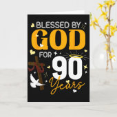 Carte 90 Birthday Blessed By God For 90 Years Old 90th B (Fleur jaune)