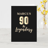 Carte 90 & Legendary Gold 90th Birthday (Fleur jaune)