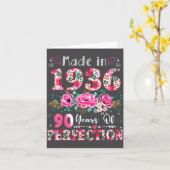 Carte 90 Year Old Made In 1936 Floral 90th Birthday Wome (Fleur jaune)