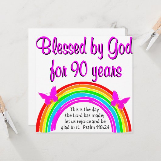 CARTE 90E ANNIVERSAIRE (Devant/Arrière en situation)