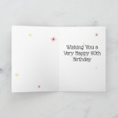 Carte 90e anniversaire - 90 en étoiles - rose - 90 ans (Intérieur)