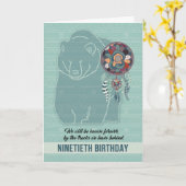 Carte 90e anniversaire Amérindien de l'ours Dreamcatcher (Fleur jaune)