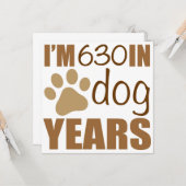 Carte 90e anniversaire année de chien (Devant/Arrière en situation)