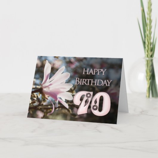Carte 90e anniversaire avec magnolia (Devant)