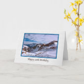 Carte 90e anniversaire avec Montagnes neigeuses (Fleur jaune)